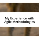 My Experience with Agile Methodologies